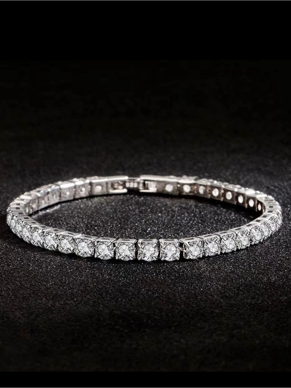 Real moissanite 925 stamped silver tennis bracelet